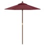 Garden umbrella with burgundy red wooden pole 196x231 cm by , Umbrellas - Ref: Foro24-363163, Price: 59,48 €, Discount: %