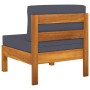 3-Sitzer-Gartensofa mit dunkelgrauem Akazienholzkissen von vidaXL, Gartensets - Ref: Foro24-3057946, Preis: 420,81 €, Rabatt: %