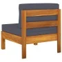 3-Sitzer-Gartensofa mit dunkelgrauem Akazienholzkissen von vidaXL, Gartensets - Ref: Foro24-3057946, Preis: 430,83 €, Rabatt: %