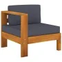3-Sitzer-Gartensofa mit dunkelgrauem Akazienholzkissen von vidaXL, Gartensets - Ref: Foro24-3057946, Preis: 430,83 €, Rabatt: %