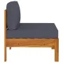 3-Sitzer-Gartensofa mit dunkelgrauem Akazienholzkissen von vidaXL, Gartensets - Ref: Foro24-3057946, Preis: 430,83 €, Rabatt: %
