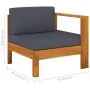 3-Sitzer-Gartensofa mit dunkelgrauem Akazienholzkissen von vidaXL, Gartensets - Ref: Foro24-3057946, Preis: 430,83 €, Rabatt: %