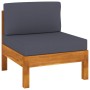 4-seater garden sofa with dark gray cushion made of acacia wood by vidaXL, Garden sets - Ref: Foro24-3057947, Price: 528,00 €...