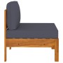 4-seater garden sofa with dark gray cushion made of acacia wood by vidaXL, Garden sets - Ref: Foro24-3057947, Price: 528,00 €...