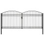 Cancela de valla doble puerta con arco 400x200 cm acero negro de , Puertas de jardín - Ref: Foro24-143096, Precio: 509,30 €