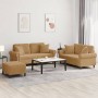 Set Sofas mit Kissen 3 Stück brauner Samt von , Sofas - Ref: Foro24-3202247, Preis: 545,41 €, Rabatt: %