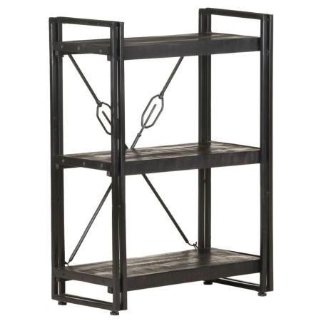 3-stöckiges Bücherregal aus massivem Mangoholz schwarz 60x30x80cm von , Bücherregale und Regale - Ref: Foro24-320626, Preis: ...