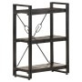 3-stöckiges Bücherregal aus massivem Mangoholz schwarz 60x30x80cm von , Bücherregale und Regale - Ref: Foro24-320626, Preis: ...