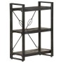 3-stöckiges Bücherregal aus massivem Mangoholz schwarz 60x30x80cm von , Bücherregale und Regale - Ref: Foro24-320626, Preis: ...