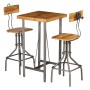 Stehtisch und Hocker Set 3-teilig massives recyceltes Teakholz von , Möbelsets für Küchen und Esszimmer - Ref: Foro24-245808,...