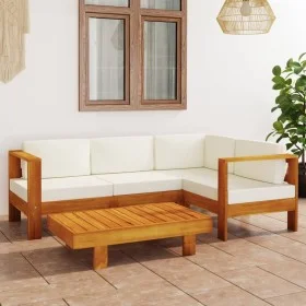 Gartenmöbel 5 Stück Kissen Creme Weiß Akazienholz von vidaXL, Gartensets - Ref: Foro24-3057932, Preis: 575,52 €, Rabatt: %