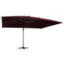 Cantilever garden umbrella with burgundy red LED lights 400x300 cm by , Umbrellas - Ref: Foro24-312318, Price: 339,74 €, Disc...
