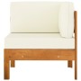 Garden furniture set, 5 pieces, cream white cushions, acacia wood. by vidaXL, Garden sets - Ref: Foro24-3057932, Price: 619,3...