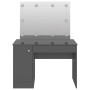 Make-up Waschtisch LED-Leuchten MDF grau glänzend 110x55x145 cm von , Schlafzimmerkommoden - Ref: Foro24-331551, Preis: 303,6...