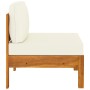 Garden furniture set, 5 pieces, cream white cushions, acacia wood. by vidaXL, Garden sets - Ref: Foro24-3057932, Price: 619,3...