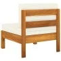 Garden furniture set, 5 pieces, cream white cushions, acacia wood. by vidaXL, Garden sets - Ref: Foro24-3057932, Price: 575,5...