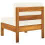 Gartenmöbel 5 Stück Kissen Creme Weiß Akazienholz von vidaXL, Gartensets - Ref: Foro24-3057932, Preis: 619,30 €, Rabatt: %