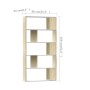 Shelf/divider spaces white and sonoma oak 80x24x159 cm by , Bookcases and shelves - Ref: Foro24-800104, Price: 67,07 €, Disco...
