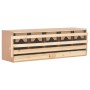 Ponedero para gallinas 5 compartimentos madera pino 117x33x38cm