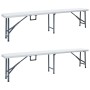 Bancos de jardín plegables 2 unidades 180 cm HDE blanco by , garden benches - Ref: Foro24-48830, Price: 88,66 €, Discount: %