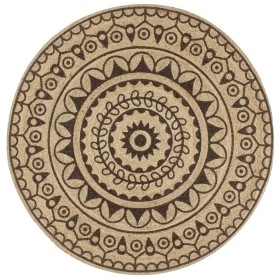 Hand-woven jute rug with dark brown print 90 cm by , Rugs - Ref: Foro24-133704, Price: 31,67 €, Discount: %