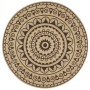 Alfombra de yute tejida a mano estampado marrón oscuro 90 cm de , Alfombras - Ref: Foro24-133704, Precio: 31,67 €, Descuento: %