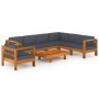 Garden furniture 10 pieces with dark gray acacia wood cushions by vidaXL, Garden sets - Ref: Foro24-3057957, Price: 1,00 €, D...