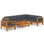 Gartenmöbel 10-teilig mit dunkelgrauen Akazienholzkissen von vidaXL, Gartensets - Ref: Foro24-3057957, Preis: 1,00 €, Rabatt: %