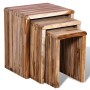 Set of stackable tables 3 units recycled teak by , Side tables - Ref: Foro24-241716, Price: 142,79 €, Discount: %