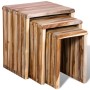 Set of stackable tables 3 units recycled teak by , Side tables - Ref: Foro24-241716, Price: 142,79 €, Discount: %
