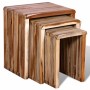 Set of stackable tables 3 units recycled teak by , Side tables - Ref: Foro24-241716, Price: 142,79 €, Discount: %