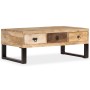 Mesa de centro con 3 cajones madera maciza de mango 90x50x35 cm by , Coffee table - Ref: Foro24-244942, Price: 223,43 €, Disc...