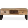 Mesa de centro con 3 cajones madera maciza de mango 90x50x35 cm by , Coffee table - Ref: Foro24-244942, Price: 223,43 €, Disc...