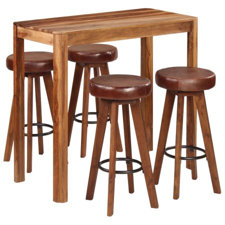 Conjunto de bar 5 pzas madera maciza 115x56x107 cm de , muebles para cocinas y comedores - Ref: Foro24-246262, Precio: 539,03...