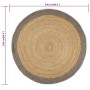 Handmade jute rug with gray edge 240 cm by , Rugs - Ref: Foro24-343604, Price: 146,68 €, Discount: %