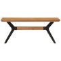Esszimmerbank aus massivem Akazienholz und Stahl 110x40x46 cm von , Ess- und Küchenbänke - Ref: Foro24-352057, Preis: 118,89 ...