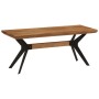 Esszimmerbank aus massivem Akazienholz und Stahl 110x40x46 cm von , Ess- und Küchenbänke - Ref: Foro24-352057, Preis: 118,89 ...