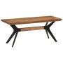 Esszimmerbank aus massivem Akazienholz und Stahl 110x40x46 cm von , Ess- und Küchenbänke - Ref: Foro24-352057, Preis: 118,89 ...