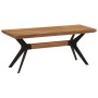 Esszimmerbank aus massivem Akazienholz und Stahl 110x40x46 cm von , Ess- und Küchenbänke - Ref: Foro24-352057, Preis: 118,89 ...