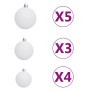 Halber Weihnachtsbaum mit Lichtern und Kugeln weiß 150 cm von , Weihnachtsbäume - Ref: Foro24-3077655, Preis: 52,02 €, Rabatt: %