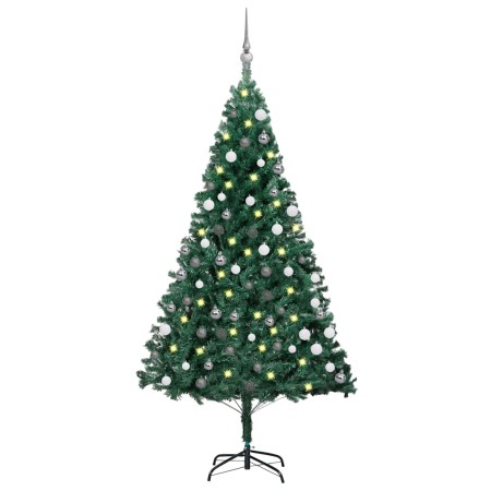 Árbol de Navidad preiluminado con luces y bolas verde 120 cm de , Arboles de navidad - Ref: Foro24-3077706, Precio: 48,59 €