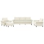 Set of sofas with cushions 4 pieces cream velvet by , Sofas - Ref: Foro24-3202188, Price: 770,18 €, Discount: %