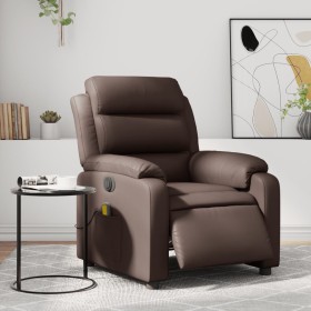 Sillón de masaje reclinable eléctrico cuero sintético marrón de , Sillones - Ref: Foro24-3205037, Precio: 283,22 €, Descuento: %
