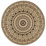 Hand-woven jute rug with dark brown print 150 cm by , Rugs - Ref: Foro24-133706, Price: 64,34 €, Discount: %