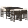 5-teiliges Garten-Esszimmerset und Kissen Kunstrattan braun von , Gartensets - Ref: Foro24-3210897, Preis: 274,34 €, Rabatt: %