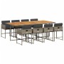 9 pcs garden dining set and cushions synthetic rattan gray by , Garden sets - Ref: Foro24-3211286, Price: 576,79 €, Discount: %