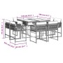 9 pcs garden dining set and cushions synthetic rattan black by , Garden sets - Ref: Foro24-3211563, Price: 493,40 €, Discount: %