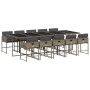 Set de comedor de jardín 11 pzas y cojines ratán sintético gris de , Conjuntos de jardín - Ref: Foro24-3211292, Precio: 678,2...
