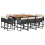 11 pcs garden dining set with black synthetic rattan cushions by , Garden sets - Ref: Foro24-3211575, Price: 665,95 €, Discou...