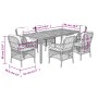 Set de comedor de jardín 7 pzas y cojines ratán sintético negro de , Conjuntos de jardín - Ref: Foro24-3212046, Precio: 666,0...